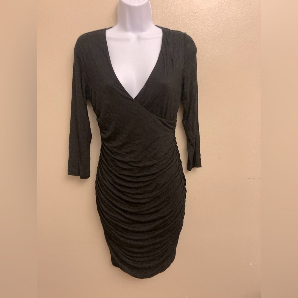 H&M touched faux wrap cocktail dress with 3/4 length sleeves sz. S